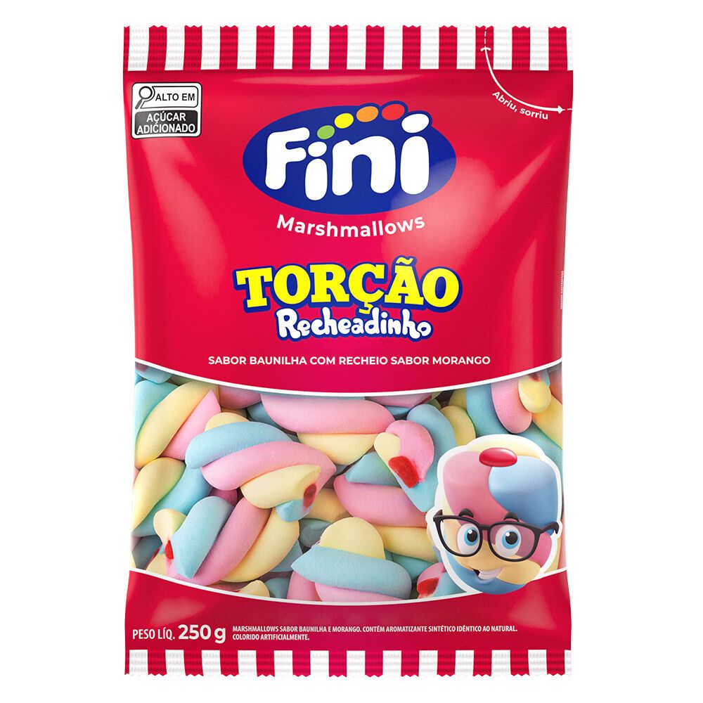 Marshmallows Fini Recheadinho Torção 250g em Oferta na Shopee