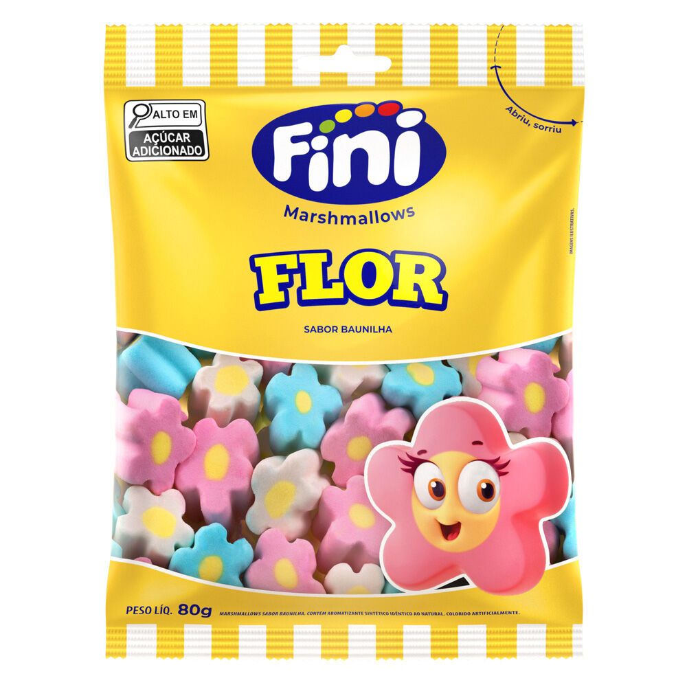 Marshmallow Tema Flor 80g Fini