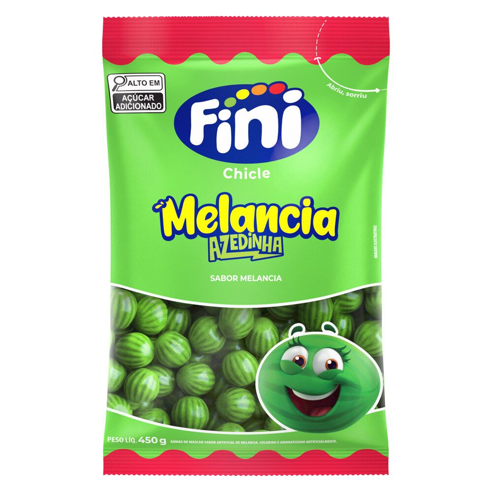 Bala Chiclete Melancia Azedinha 450g  Fini em Oferta na Shopee