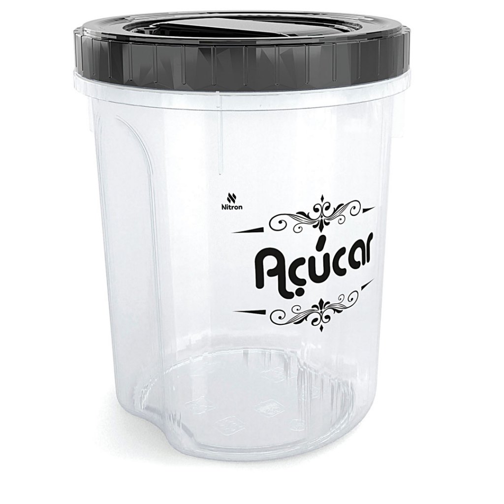 Pote Acoplado Açúcar Redondo Com Rosca 2 Litros Nitron em Oferta na Shopee