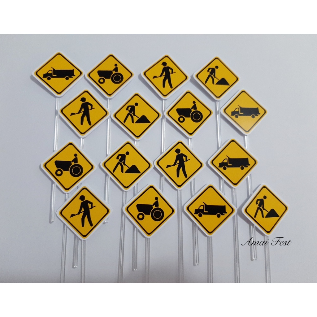 Toppers Placas de Obras Tags Festa Obras Construção