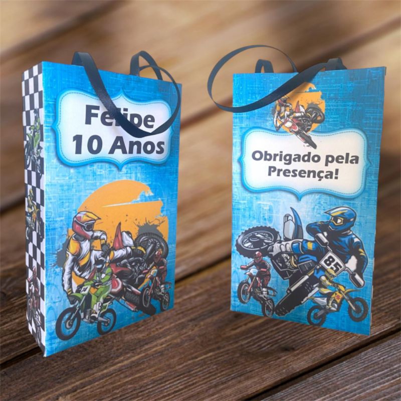 Sacolinha personalizada Moto Cross 15 unidades