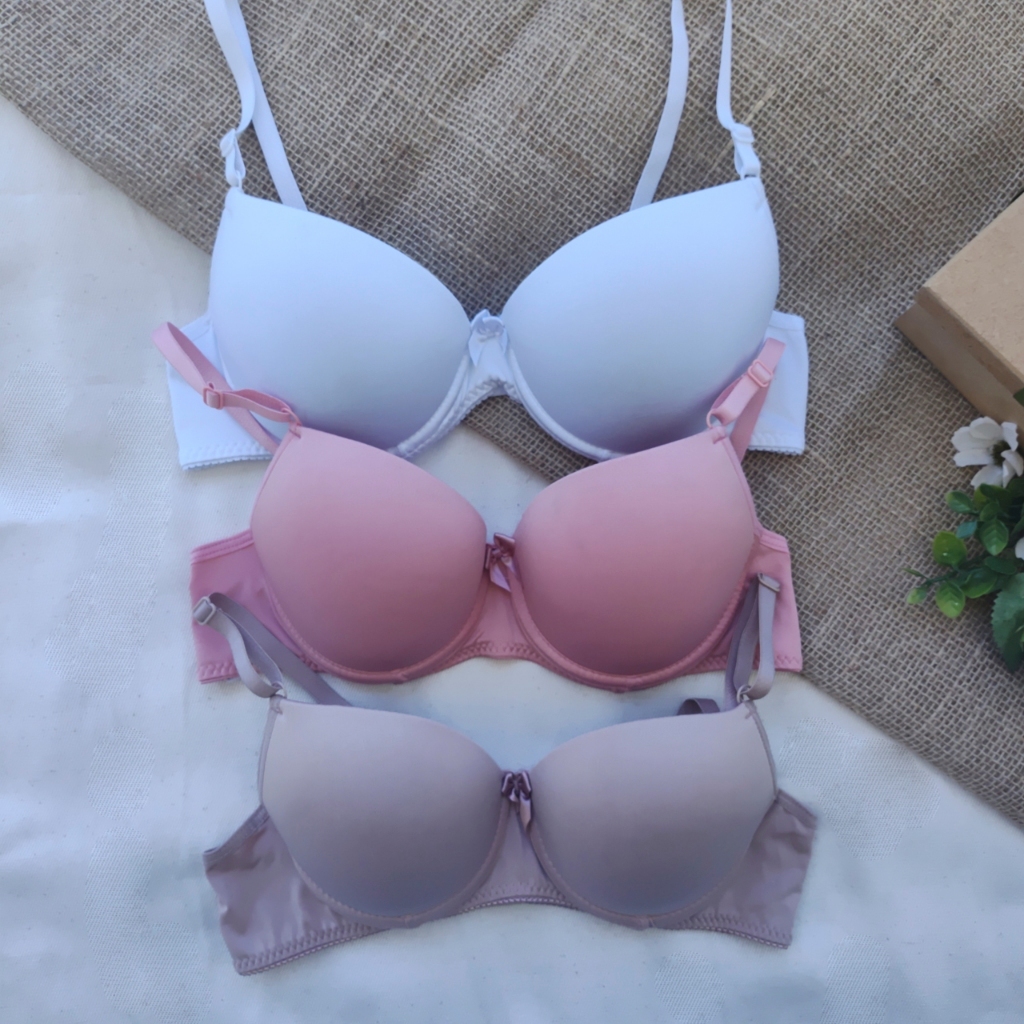 Kit 3 Sutiã Básico Microfibra Com Bojo Lingerie premium Direto Da Fábrica Sutian Alça com Regulagem em Oferta na Shopee