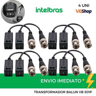 4 Balun Passivo Vb 301P Transmissão Vídeo 4K, HD, Full HD, 4MP Camera Intelbras conector BNC Macho em Oferta na Shopee