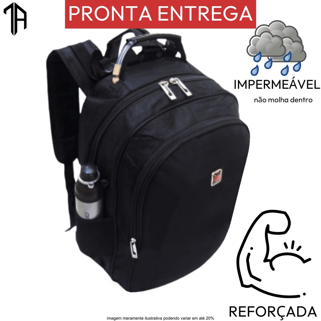 Mochila Bolsa Reforçada Notebook Escolar Faculdade Ótima Cor Sortida