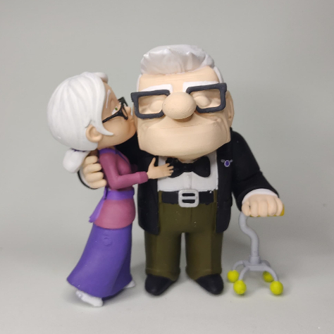 Kit Miniaturas UP - Altas Aventuras, Carl & Ellie Boneco de Decoração Disney Pixar Animação Narceja