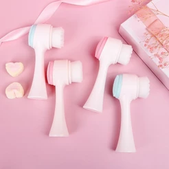 Escova de Limpeza Facial 2 em 1 com Cerdas e Silicone Dupla Função para uma Pele Perfeita