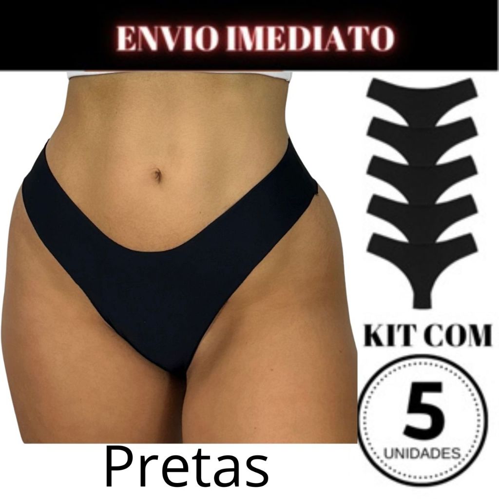 kit 5 calcinhas que não marca Calcinha Laser Sem Costura Confort