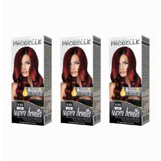 Kit Com 3 Unidades De Tintura Probelle Super Bonita 6.66 Louro Escuro Vermelho Intenso em Oferta na Shopee