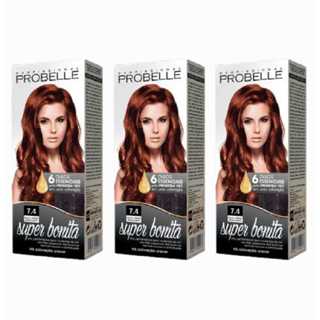 Kit Com 3 Unidades De Tintura Probelle Super Bonita 7.4 Louro Médio Acobreado em Oferta na Shopee