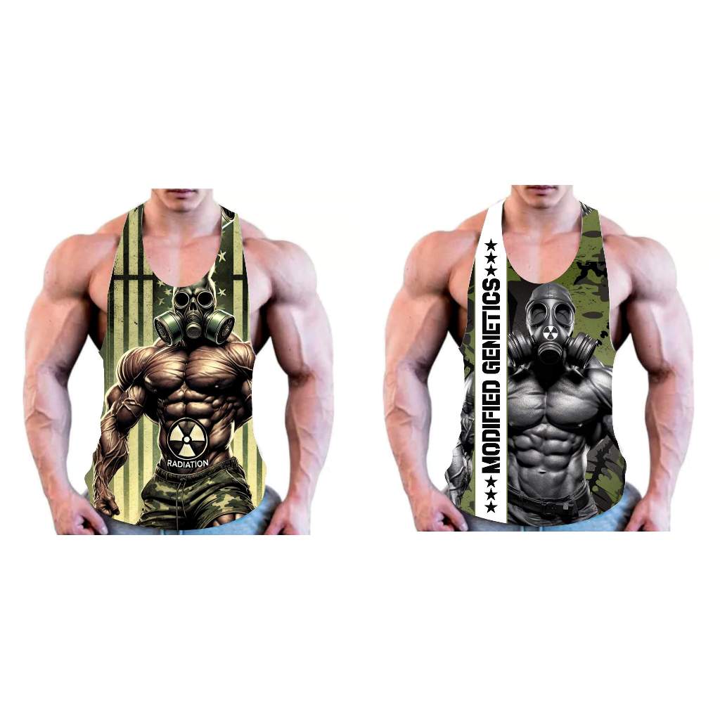 Kit 2 regatas cavadas masculinas academia treino musculação Dry Bodybuilder 01