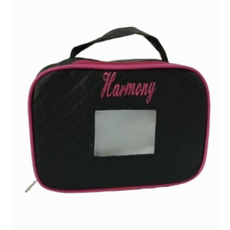 Porta fralda  e Lenço Umedecido personalizada preto com pink