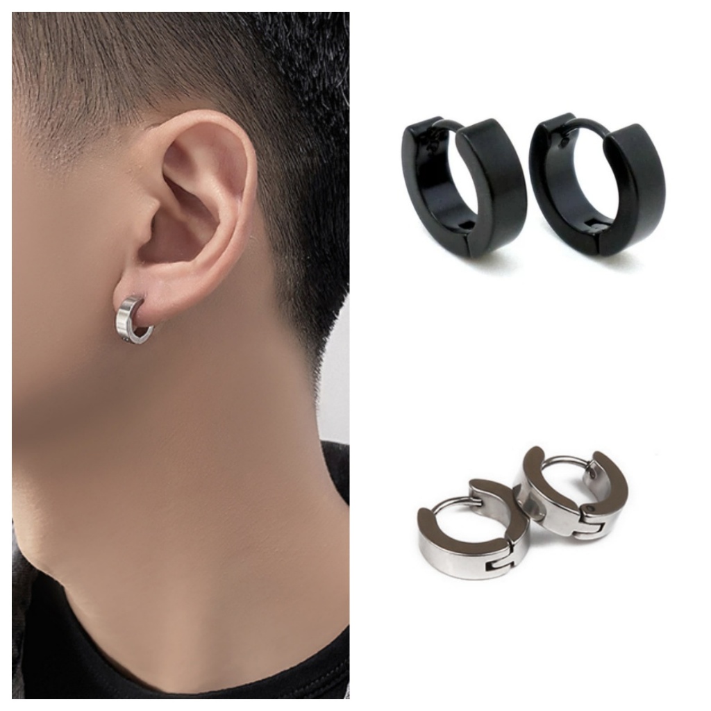 Brinco De Argola Masculino e Feminino Articulada Aço Inox