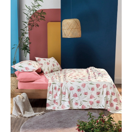 Jogo de Cama 03 Peças Cama Solteiro Estampa Florida Teka