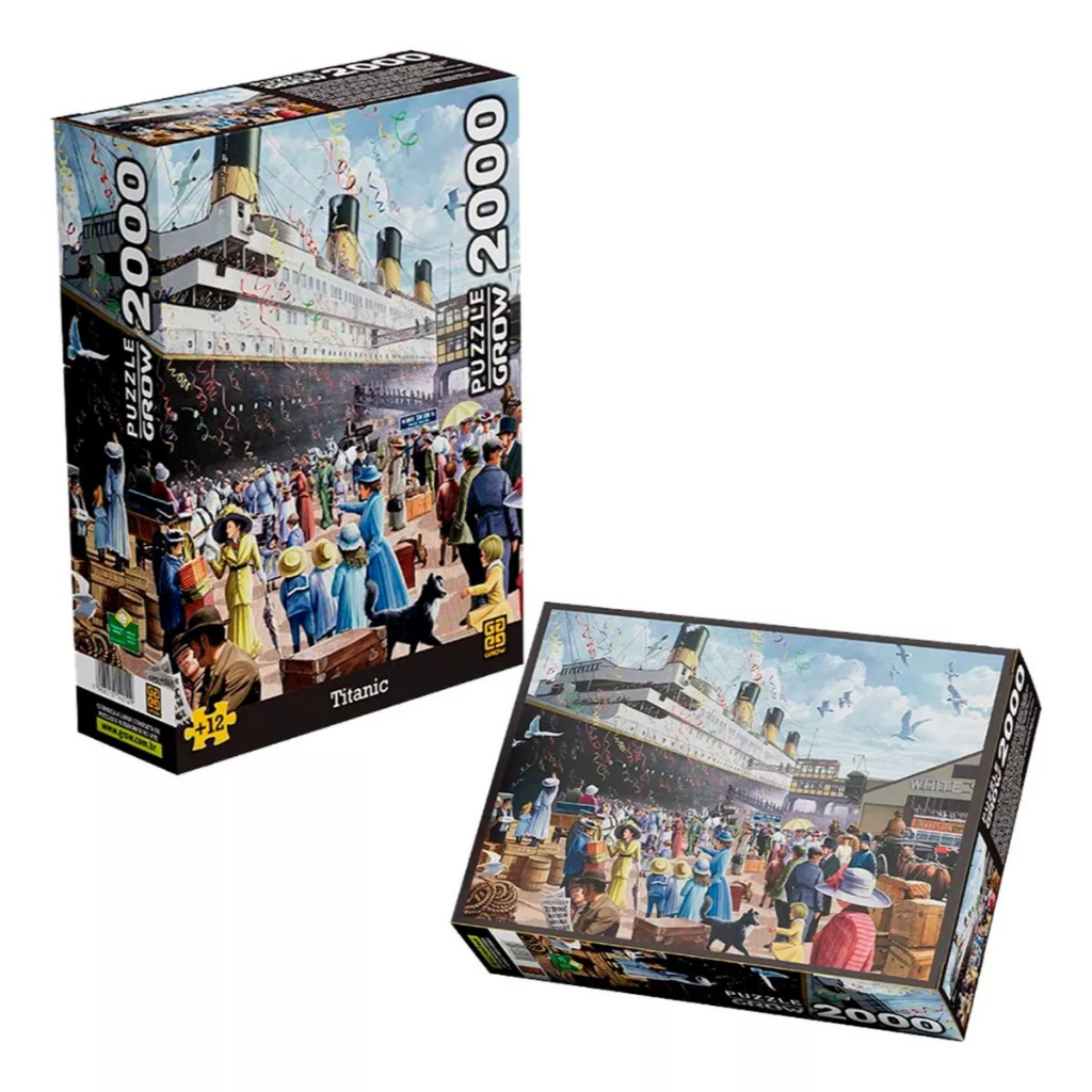 Quebra Cabeça Titanic 2000 Peças Navio Brinquedo Puzzle Grow