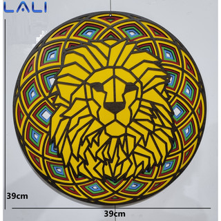 Quadro Mandala 3D Leão 39cm x 39cm