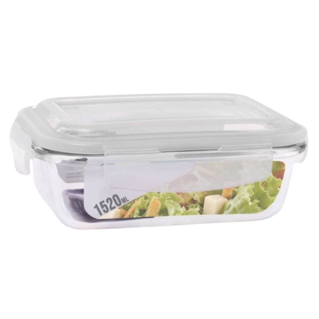 Pote Vidro C/Tampa Hermetico Retangular 1520ml em Oferta na Shopee