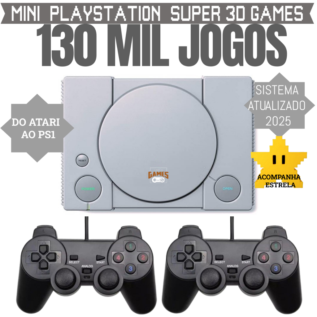 Super Console Retro PS1 Super 3D Games com 130 mil jogos - Envio Imediato em Oferta na Shopee