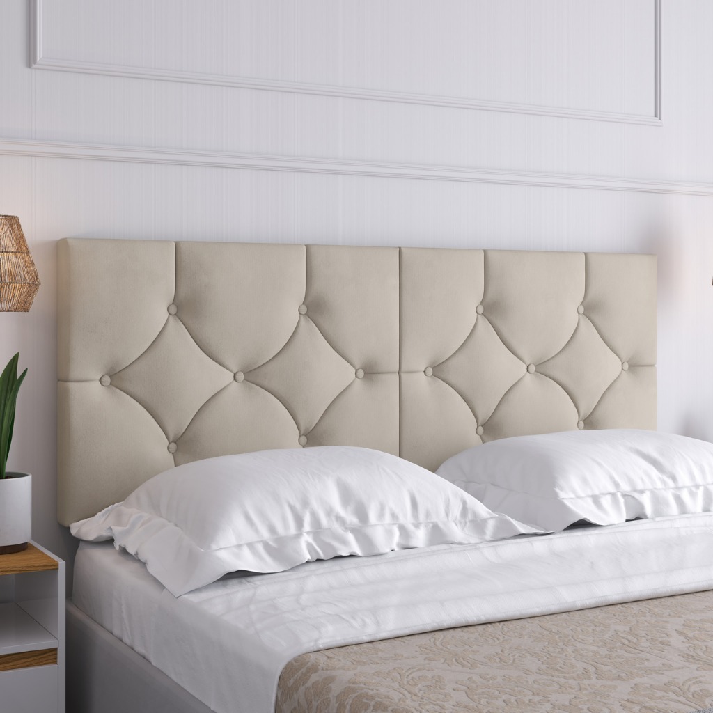 Cabeceira Para Cama de Casal Queen Estofada Quarto Dormitório em Oferta na Shopee
