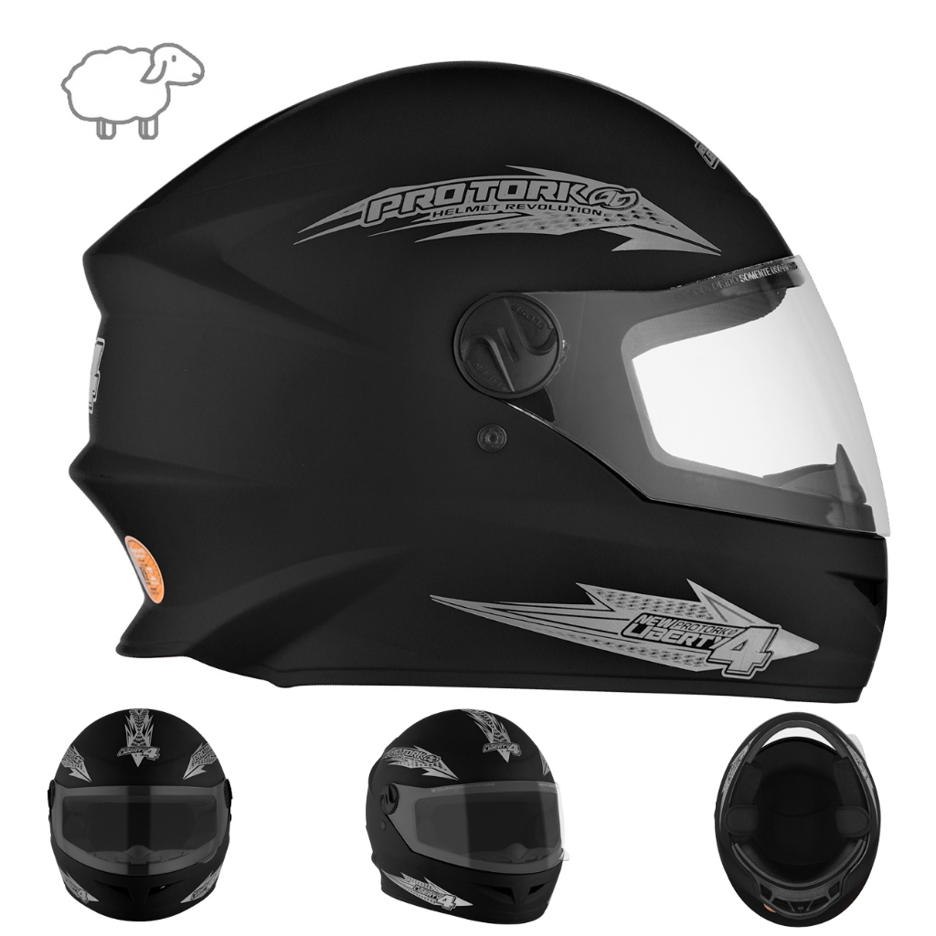 Capacete New Liberty Four Fechado Com Viseira Cristal ou Fumê Pro Tork Feminino Masculino 62