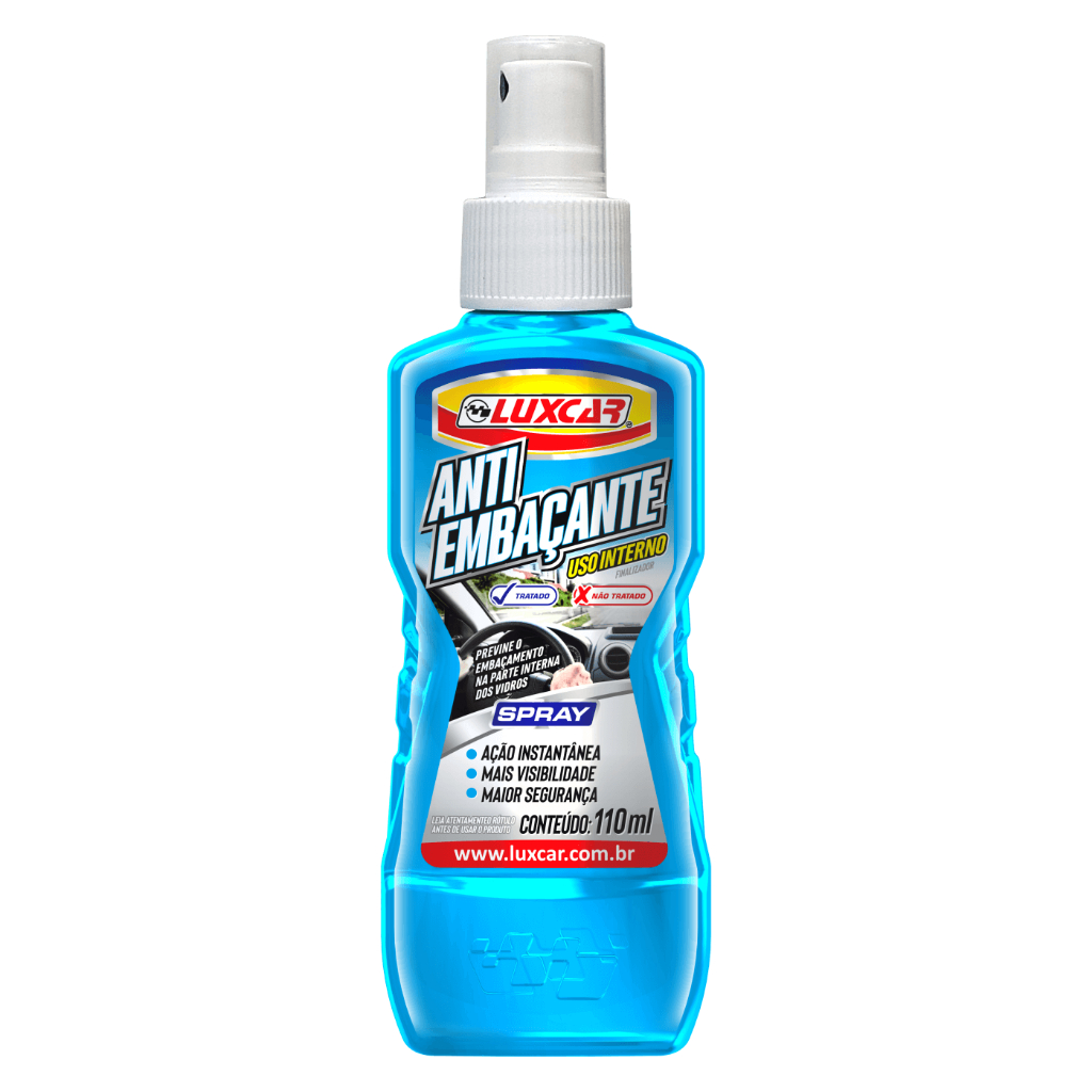 Anti embaçante spray uso interno limpeza nitidez visibilidade 60 ml luxcar em Oferta na Shopee