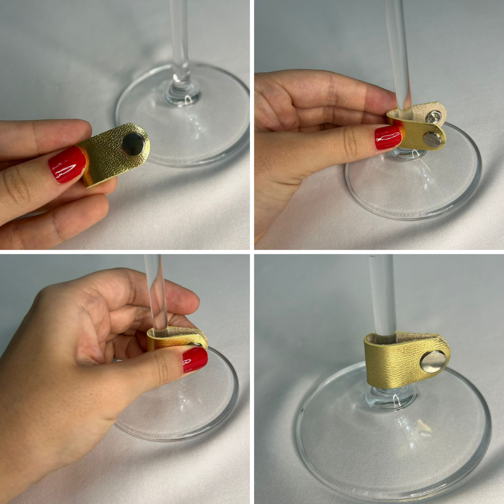 Kit Marcadores De Taça De Vinho Drinks Com 12 Peças Unidade