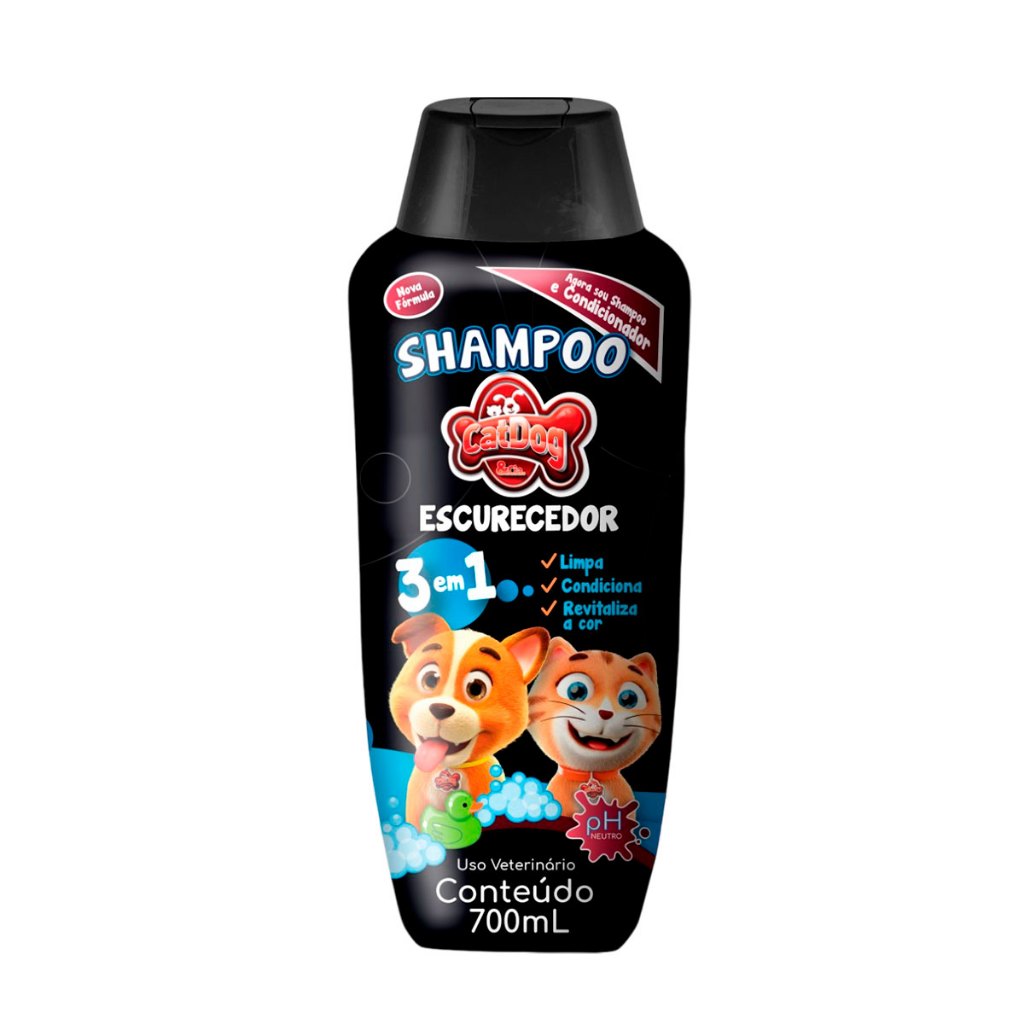 Shampoo para Cães e Gatos 3 em 1 Escurecedor Cat&Dog 700mL