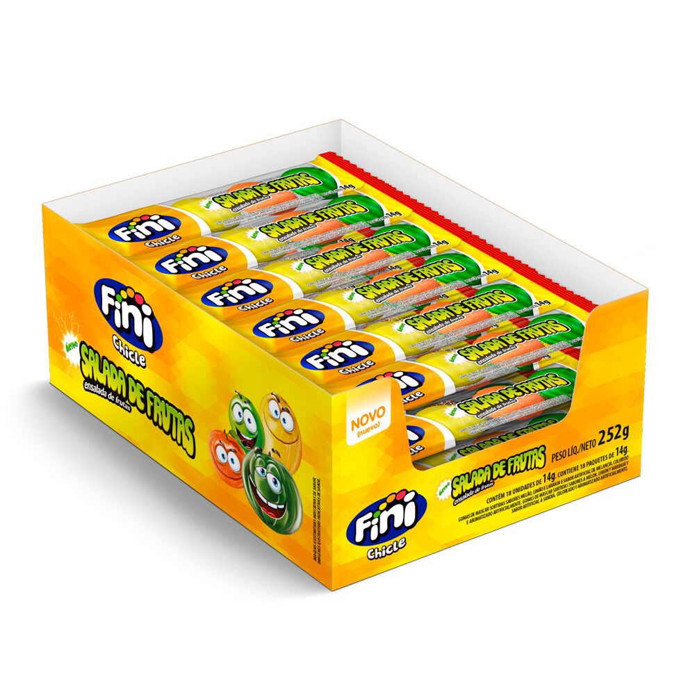 Chicle Salada De Frutas Azedinha C/ 18 Unidades 252g Fini