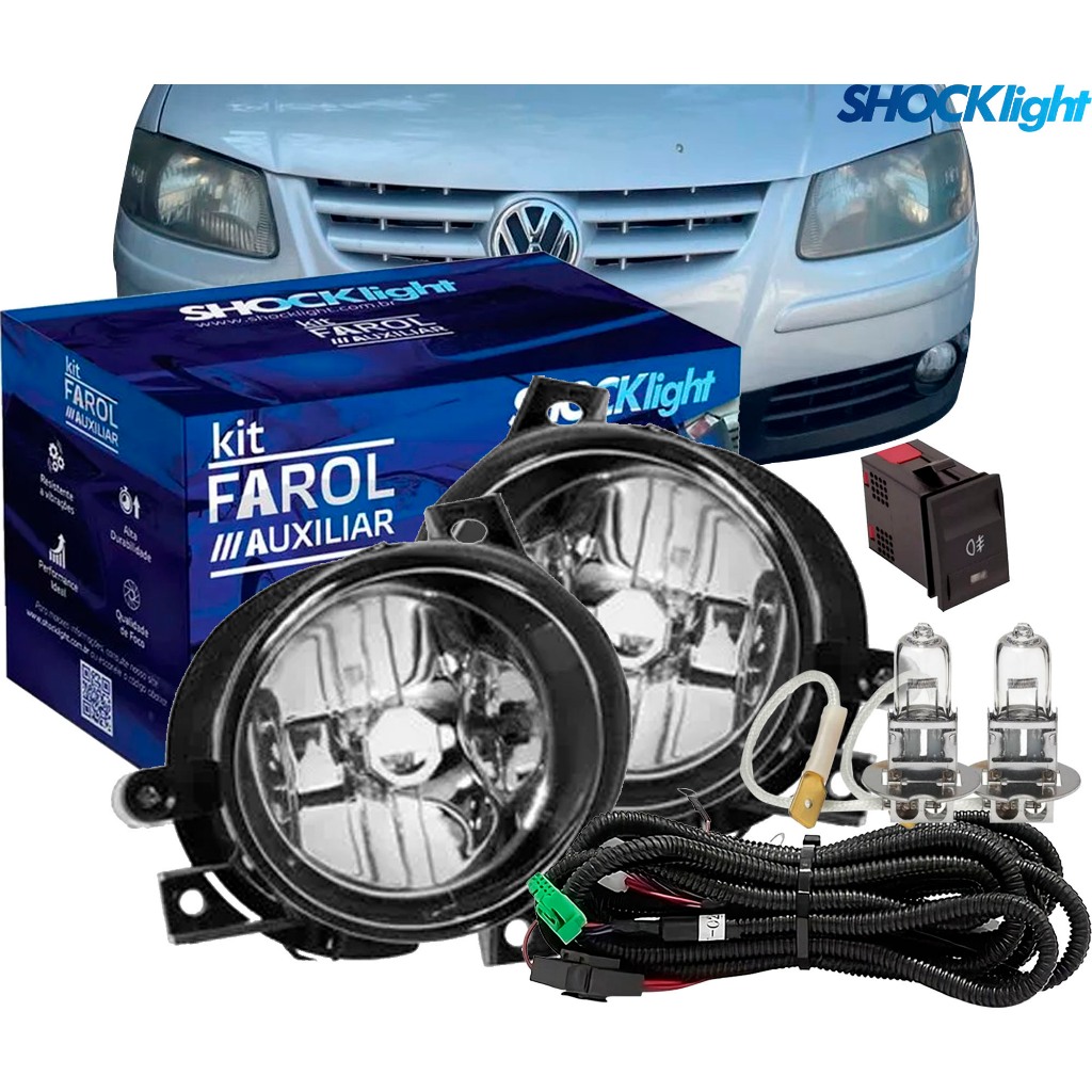 Farol Milha Gol G4 06 07 08 09 2010 2011 2012 2013 2014 Fox 03 A 09 Saveiro 06 A 09 Botão Original
