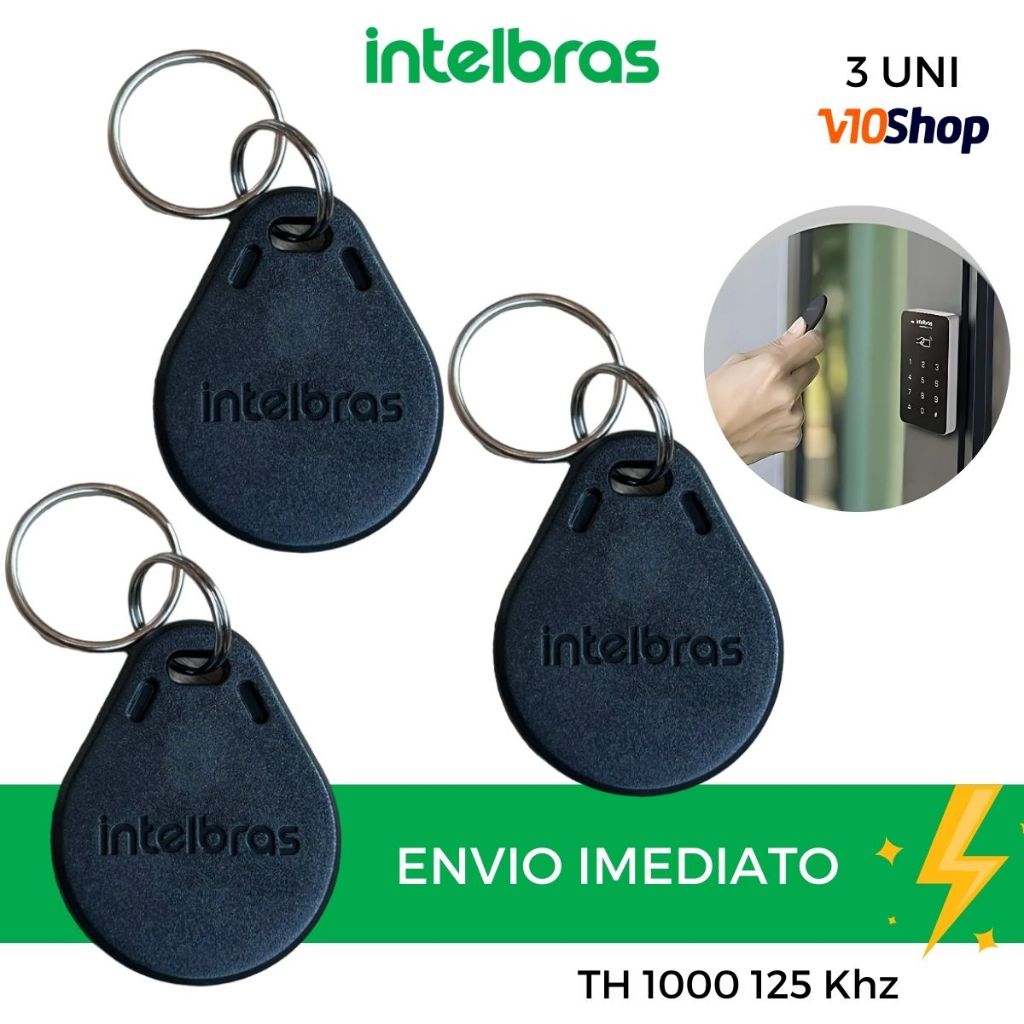 Kit 3 unid Chaveiro Tag Th 1000 125 Khz Rfid Intelbras de Aproximação para controle Acesso