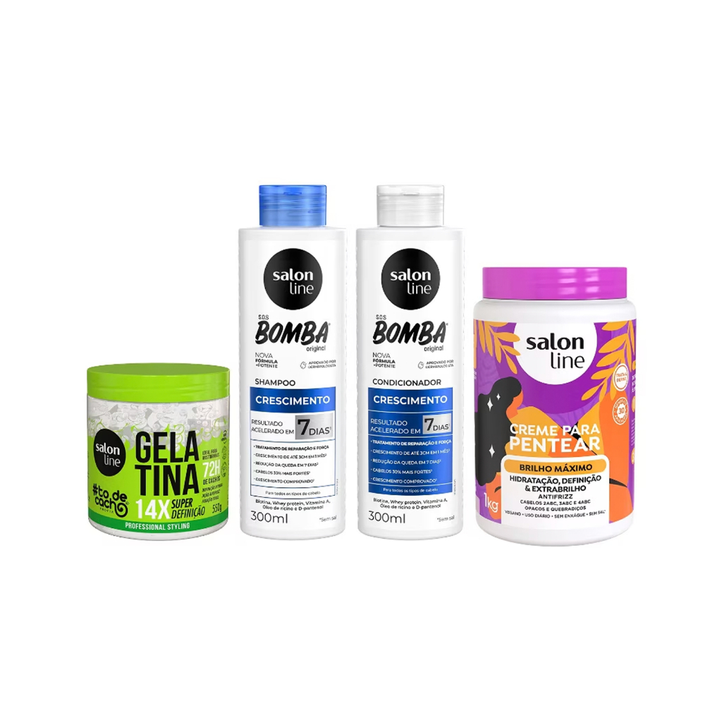 Kit Crescimento Brilho Maximo e definição - Cabelo Cacheado - Beauty