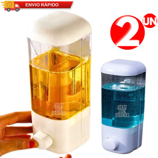 Jogo 2 | 1 Dispenser De Parede Porta Shampoo Condicionador Sabonete Com Ventosa Para Banheiro Hospital Condomínio