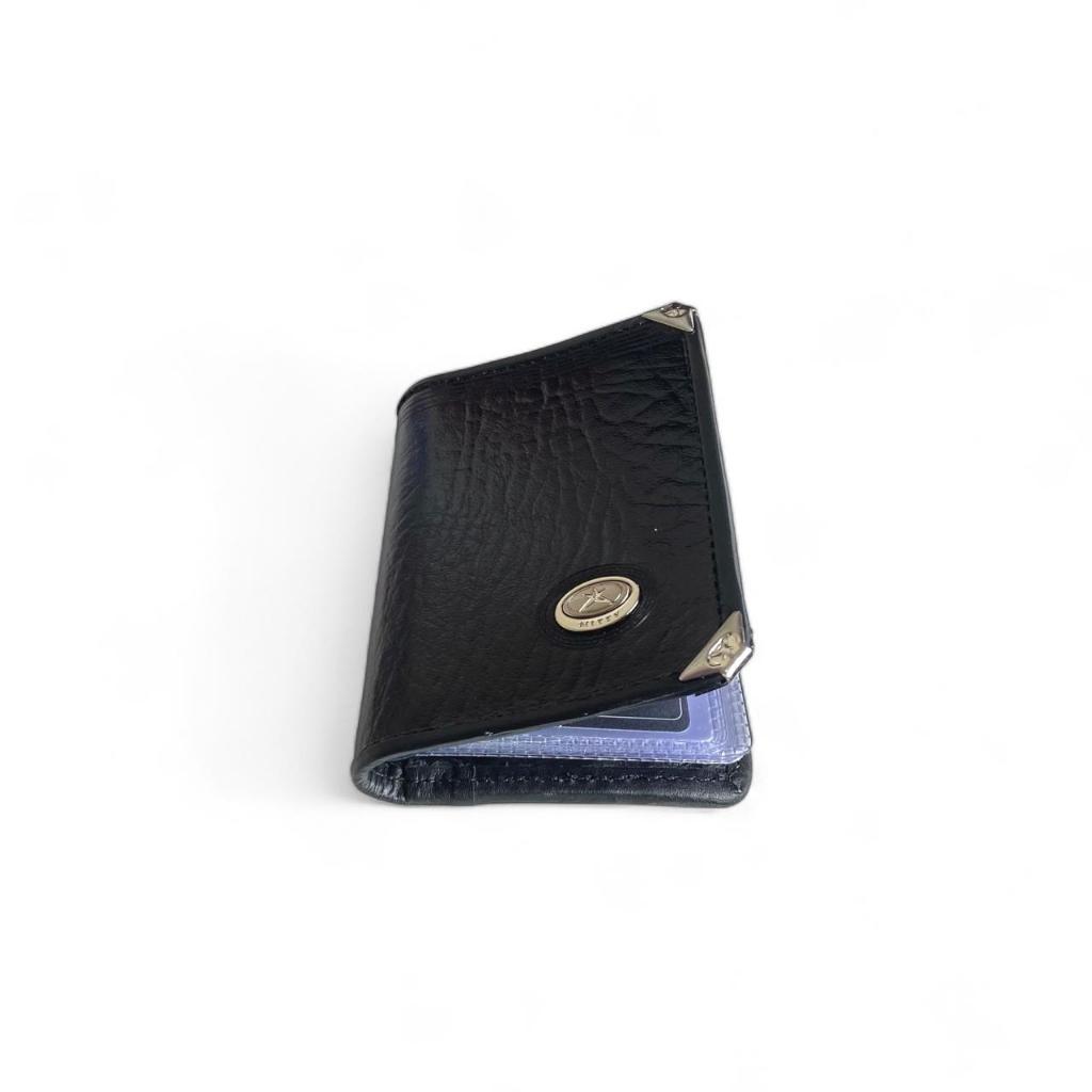 Carteira Compacta - Porta Cartão Slim - Mitty - Couro Legítimo - Preta - PC5