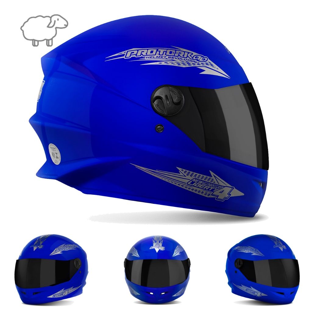 Capacete New Liberty Four Fechado Com Viseira Fumê Pro Tork Feminino Masculino Barato-amarelo