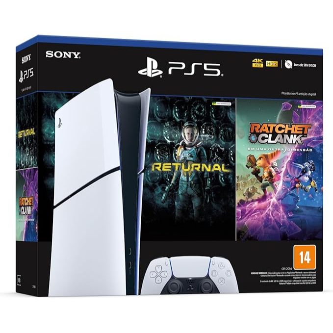 Console PlayStation 5 Slim Edição Digital + 2 Jogos