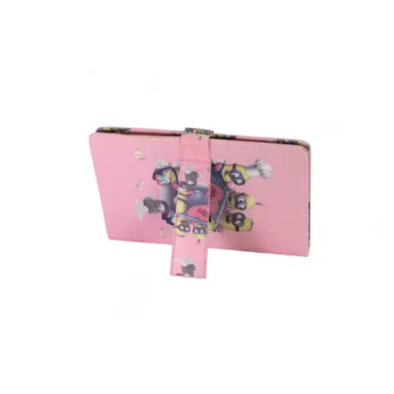 Capa Rosa Minions C/Teclado Embutido para Tablet Galaxy A8 X200/ X205 10.5 Polegadas