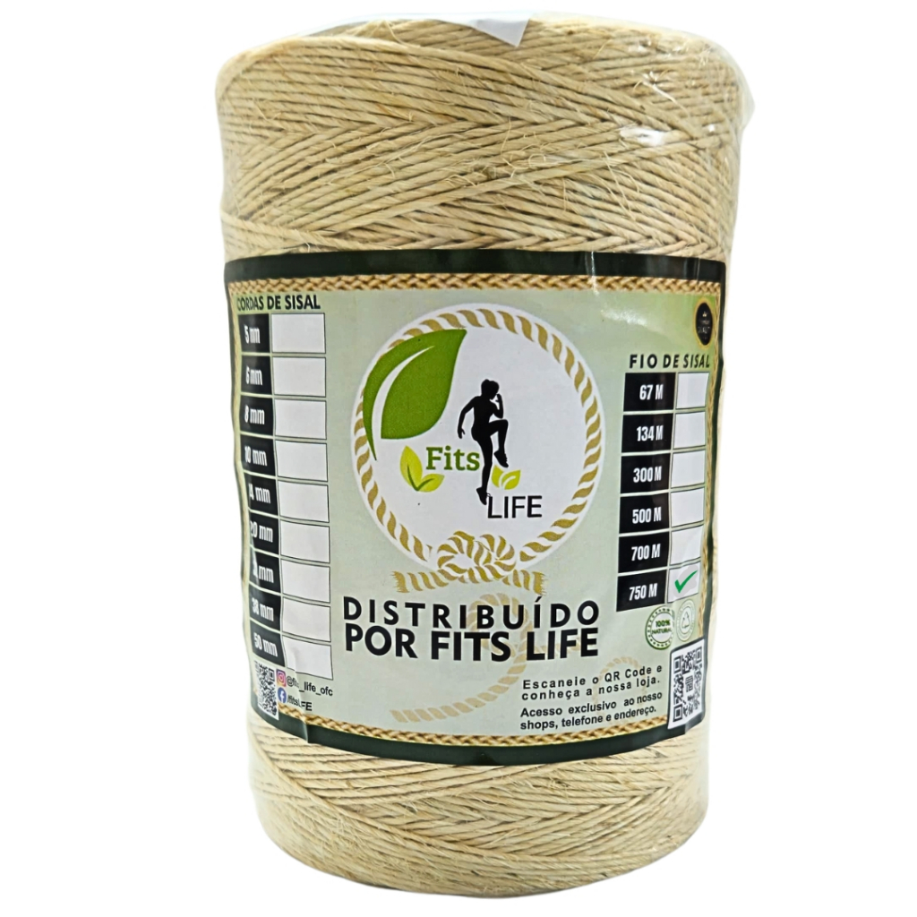 Barbante De Sisal 2mm Rolo 750 Metros 1Kg Artesanato Fio Amarração Bijuterias Convite Decoração em Oferta na Shopee