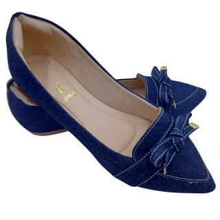 Sapatilha Mocassim Jeans Rasteira Confort Feminino Rasteirinha Bico Fino em Oferta na Shopee