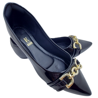 Sapatilha rasteira preto feminino bico fino verniz preta com fivela rasterinha em Oferta na Shopee