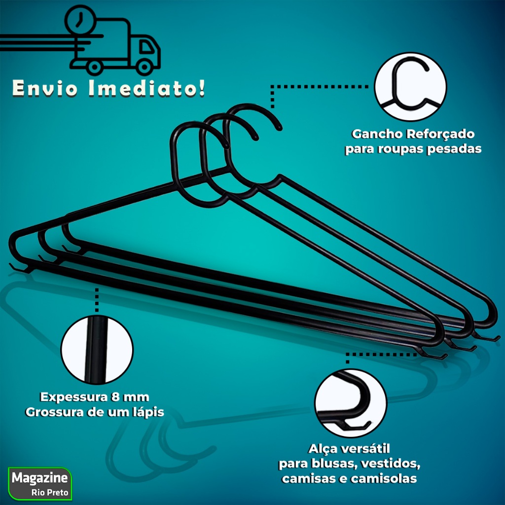 Cabides Premium Organizador Antideslizantes Com Cavas Conjunto Kit com 30 Resistente Tam Adulto