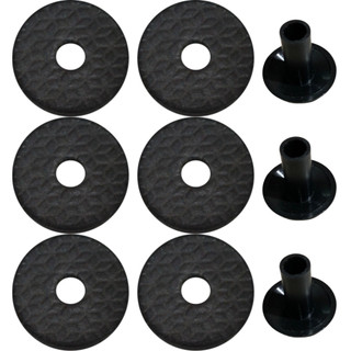 Kit 6 Feltros Eva + 3 Bases Pretas Proteção Pratos Bateria