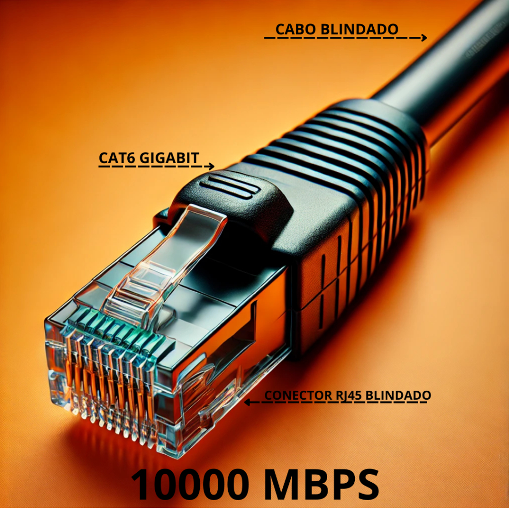 Detalhes do CABO DE REDE CAT6 10 METROS BLINDADO STP ANTI-INTERFERENCIA