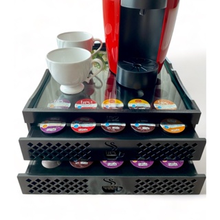 Bandeja Porta-Cápsulas Três Corações duas gavetas para 60 capsulas em Oferta na Shopee