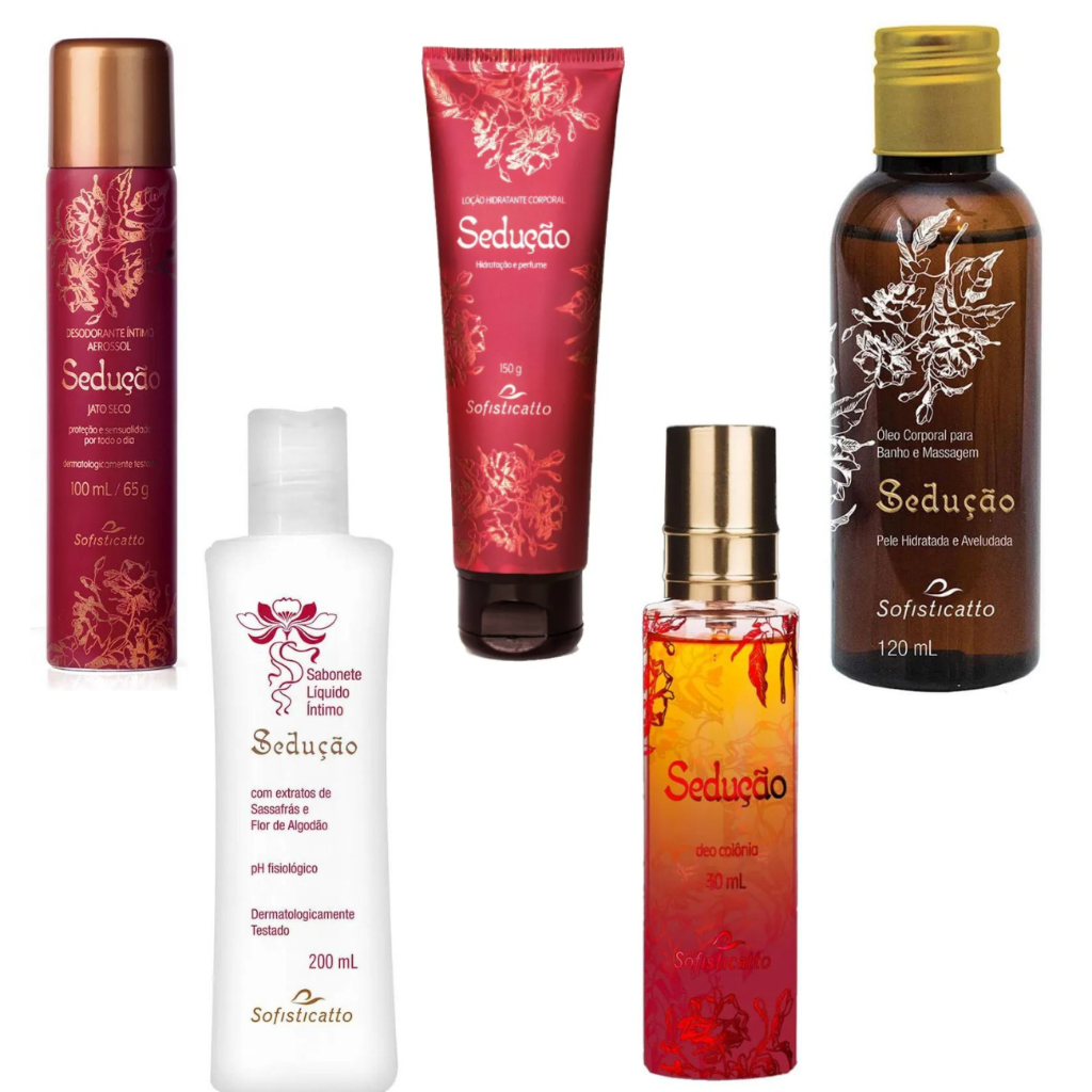 Kit Com os Cinco Mais Vendidos da Linha Sedução da Sofisticatto