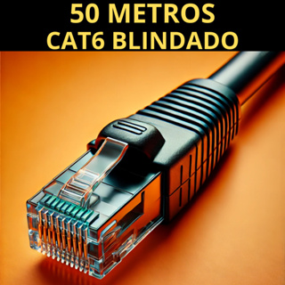 CABO DE REDE CAT6 50 METROS BLINDADO STP ANTI-INTERFERENCIA em Oferta na Shopee