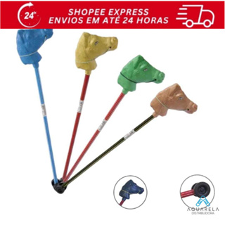 Kit 10 Cavalinhos de Pau com Rodinha – Cabo de Madeira Brinquedo Infantil para Festas e Escolas em Oferta na Shopee