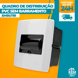 Quadro de Distribuição Embutir PVC S/ Barramento de 4 a 6 Disjuntores Ilumi