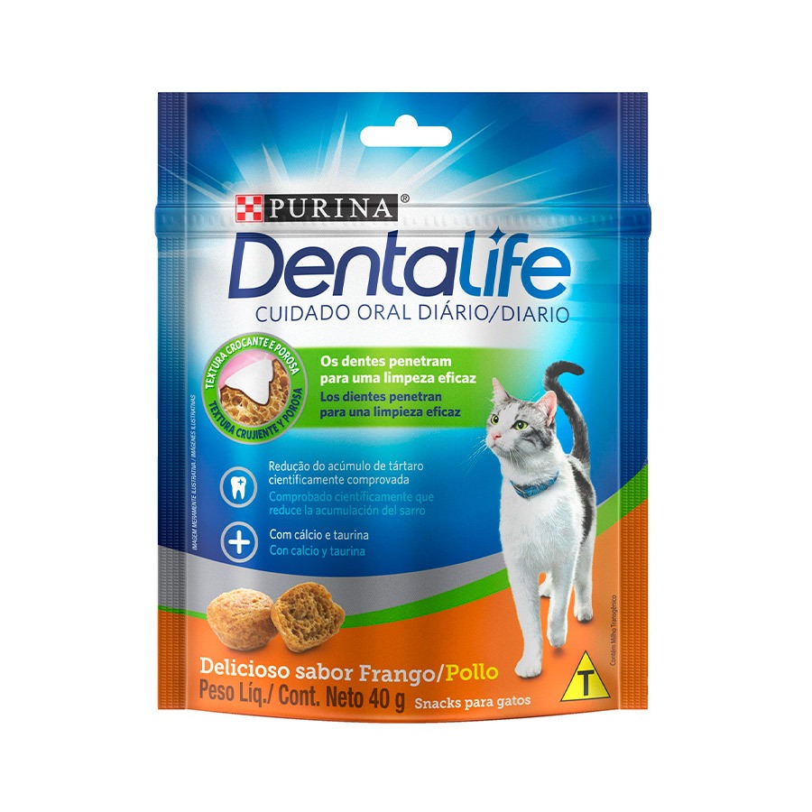 Dentalife Gatos Sabor Frango 40g Kit com 4, 6, 8 & 10 Unidades