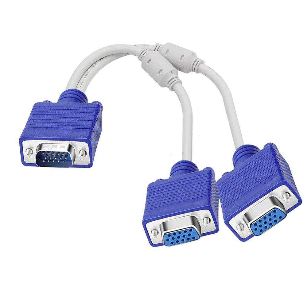 Cabo Y Vga 1 Macho 2 Femêas 27cm Ethink Projetor Not Tv