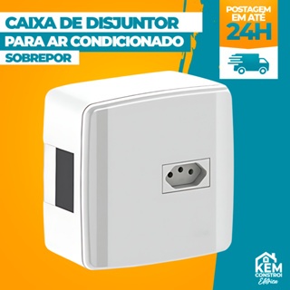 Caixa de Disjuntor Sobrepor PVC Para Ar Condicionado Com Tomada ABNT 20A Ilumi